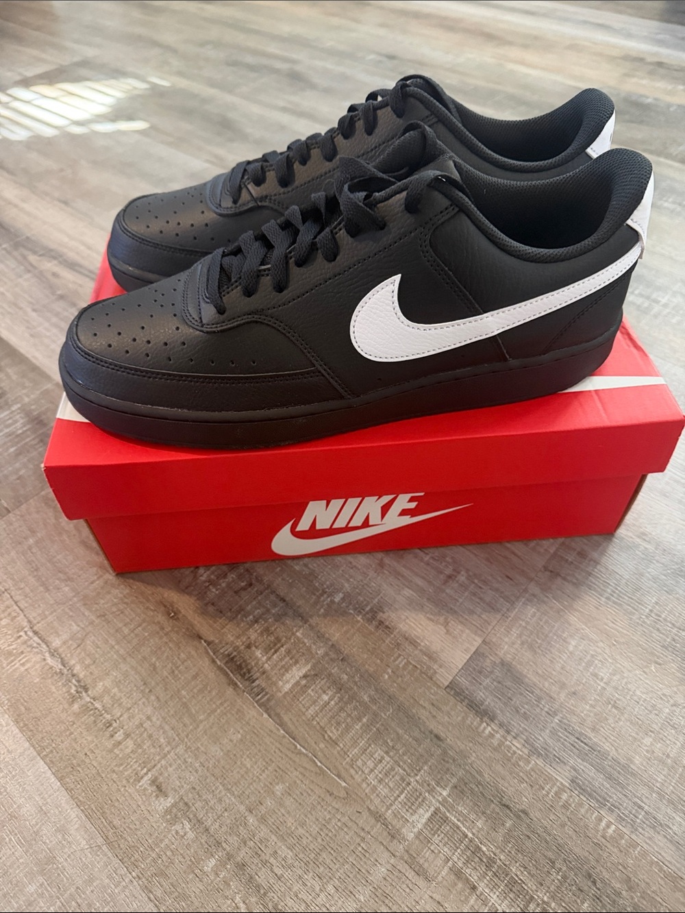 Nike Black Sneakers with White Swoosh - Men's Low Top